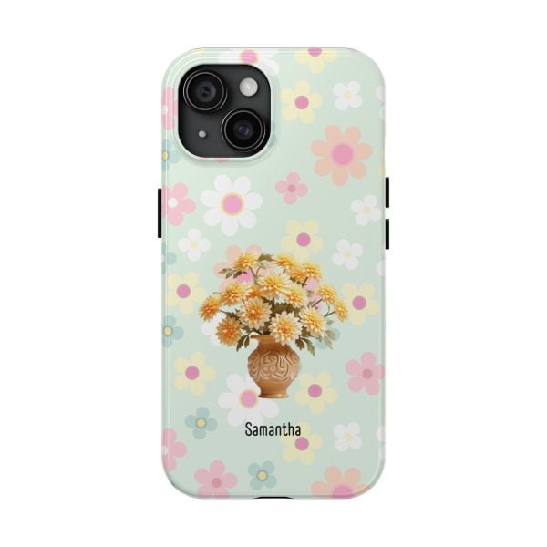 Birth Flower iPhone Cases | Nov Birth Flower: Chrysanthemum | Name Customization - Image 86