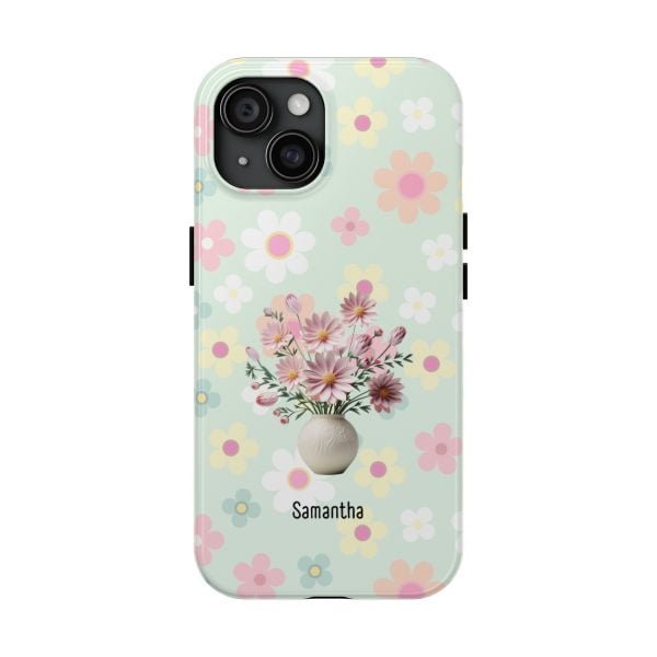 Birth Flower iPhone Cases | Oct Birth Flower: Cosmos | Name Customization - Image 91