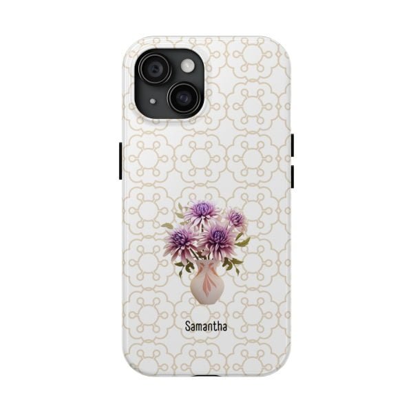 Birth Flower iPhone Cases | Sep Birth Flower: Aster | Name Customization - Image 86