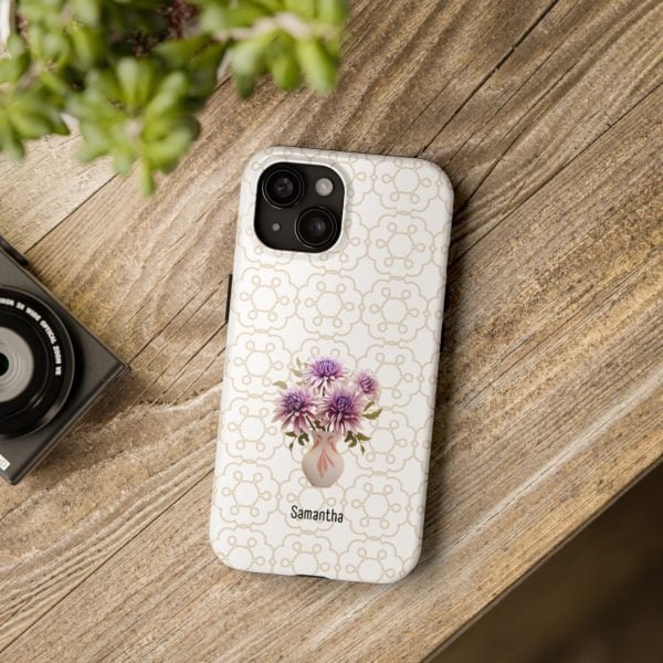 Birth Flower iPhone Cases | Sep Birth Flower: Aster | Name Customization - Image 90