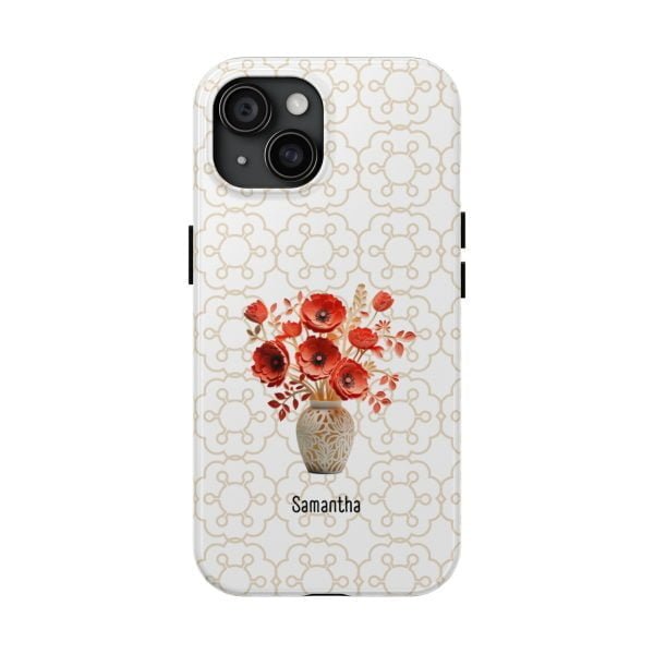 Birth Flower iPhone Cases | Aug Birth Flower: Poppy | Name Customization - Image 86