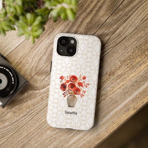 Birth Flower iPhone Cases | Aug Birth Flower: Poppy | Name Customization - Image 90