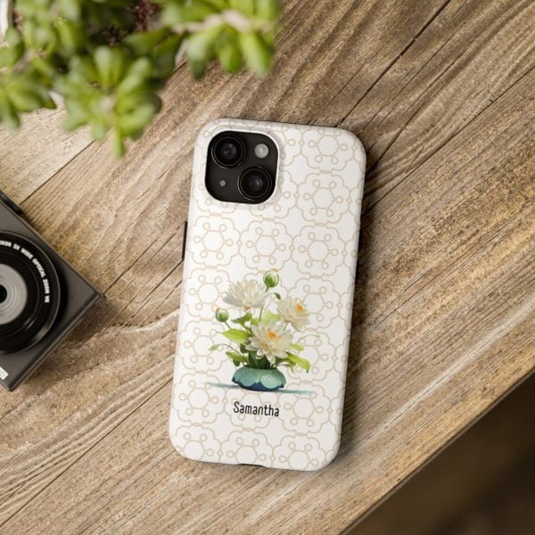 Birth Flower iPhone Cases | July Birth Flower: Water Lily | Name Customization