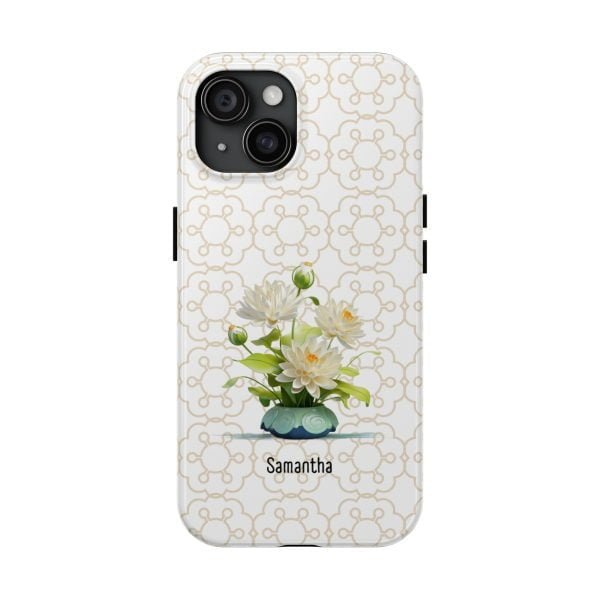 Birth Flower iPhone Cases | July Birth Flower: Water Lily | Name Customization - Image 2