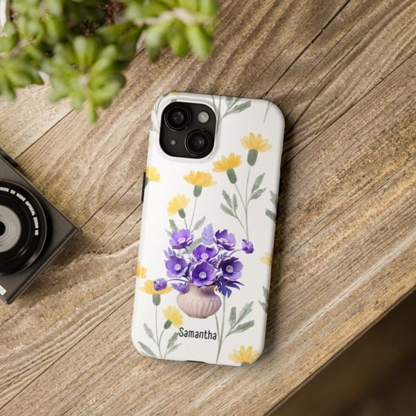 Birth Flower iPhone Cases | February Birth Flower: Violet | Name Customization - Image 90