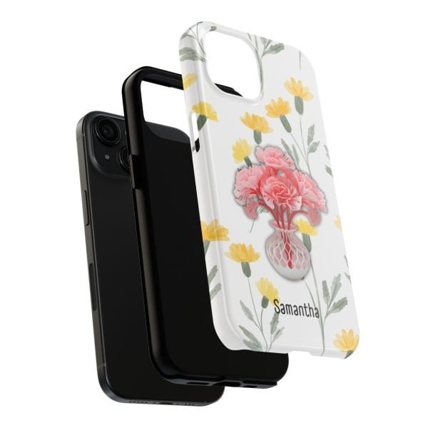 Birth Flower iPhone Cases | January Birth Flower: Carnation | Name Customization - Image 89