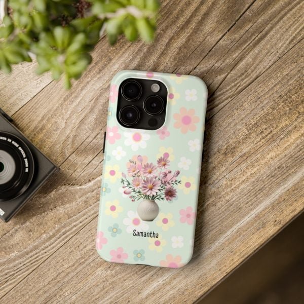 Birth Flower iPhone Cases | Oct Birth Flower: Cosmos | Name Customization - Image 100