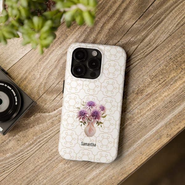 Birth Flower iPhone Cases | Sep Birth Flower: Aster | Name Customization - Image 95