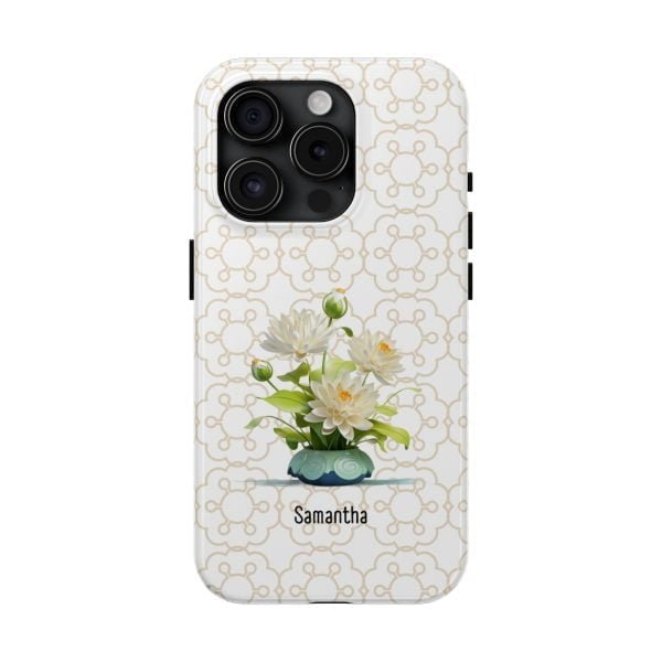 Birth Flower iPhone Cases | July Birth Flower: Water Lily | Name Customization - Image 91