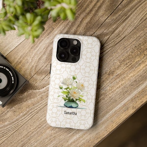 Birth Flower iPhone Cases | July Birth Flower: Water Lily | Name Customization - Image 95
