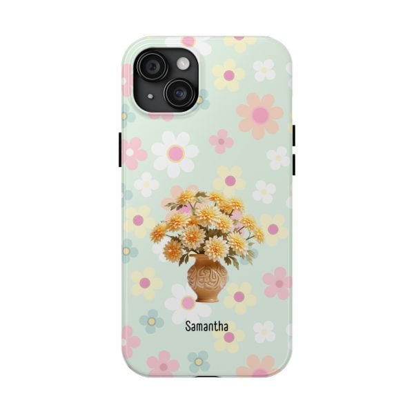 Birth Flower iPhone Cases | Nov Birth Flower: Chrysanthemum | Name Customization - Image 96