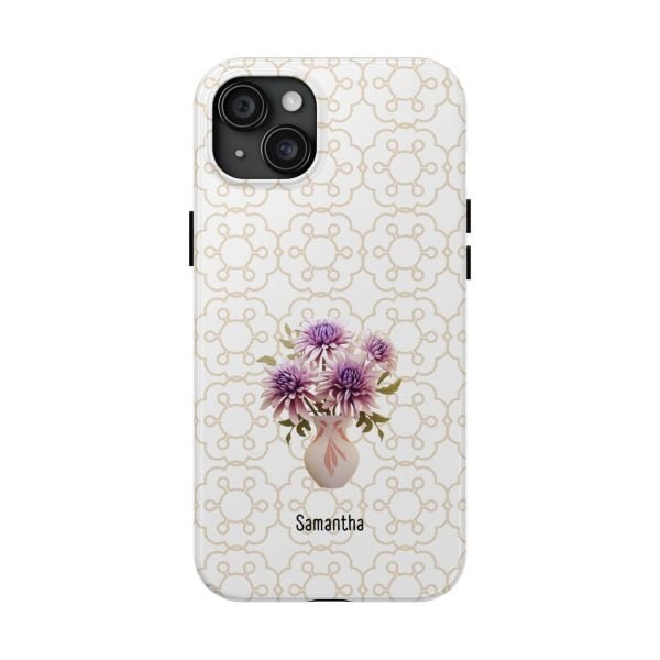 Birth Flower iPhone Cases | Sep Birth Flower: Aster | Name Customization - Image 96