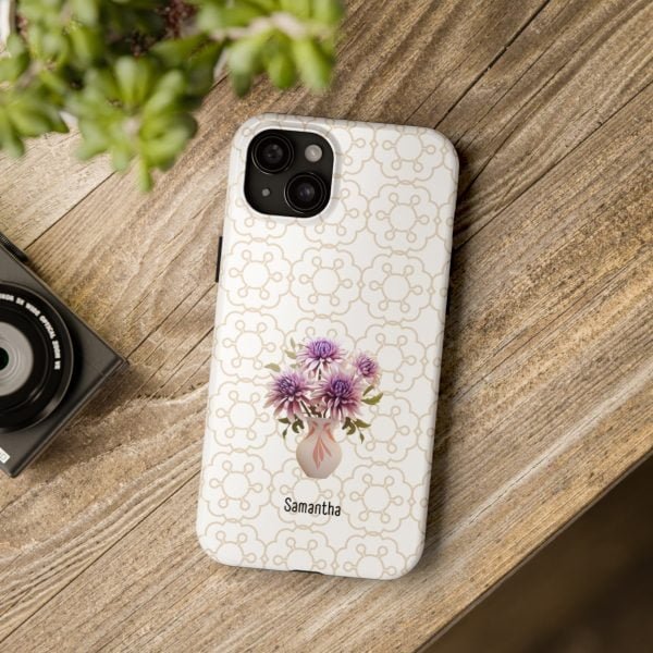 Birth Flower iPhone Cases | Sep Birth Flower: Aster | Name Customization - Image 100