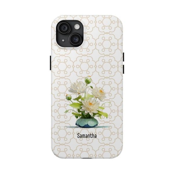 Birth Flower iPhone Cases | July Birth Flower: Water Lily | Name Customization - Image 96