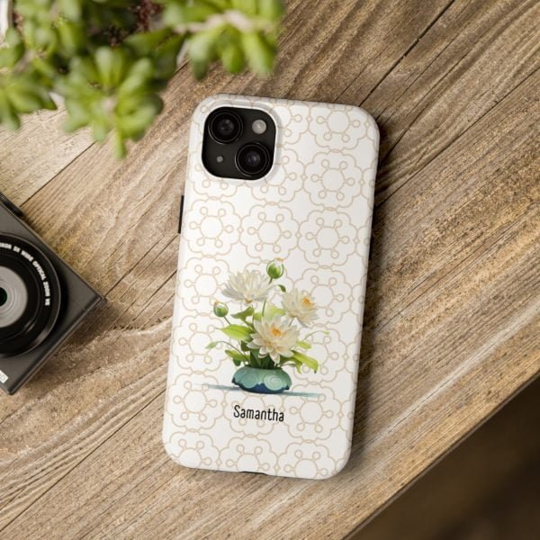 Birth Flower iPhone Cases | July Birth Flower: Water Lily | Name Customization - Image 100