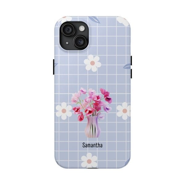 Birth Flower iPhone Cases | April Birth Flower: Sweet Pea | Name Customization - Image 96