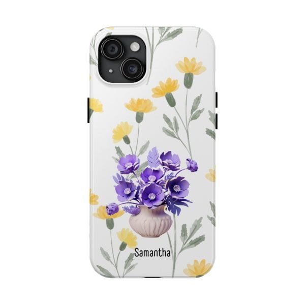 Birth Flower iPhone Cases | February Birth Flower: Violet | Name Customization - Image 96