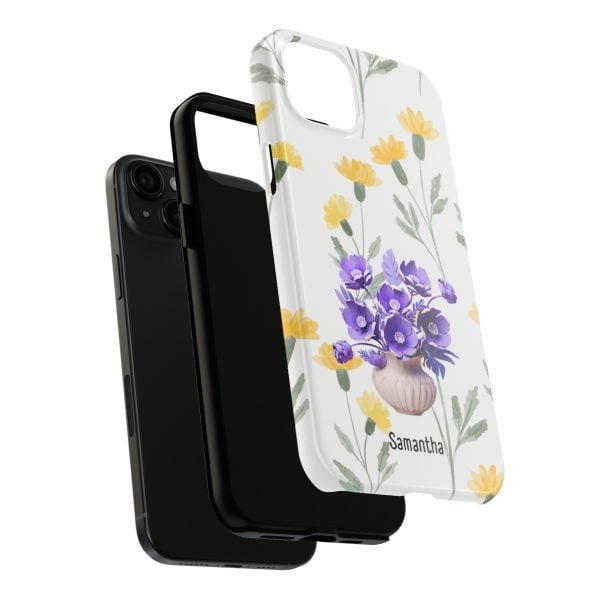 Birth Flower iPhone Cases | February Birth Flower: Violet | Name Customization - Image 99