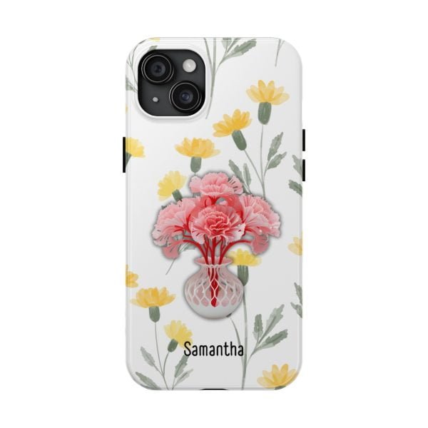 Birth Flower iPhone Cases | January Birth Flower: Carnation | Name Customization - Image 96