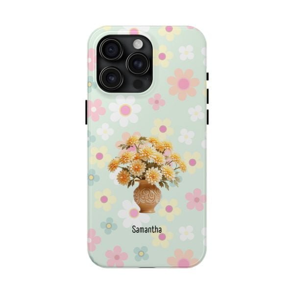 Birth Flower iPhone Cases | Nov Birth Flower: Chrysanthemum | Name Customization - Image 101