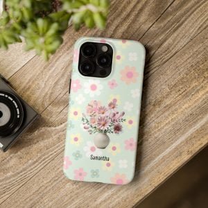 Birth Flower iPhone Cases | Oct Birth Flower: Cosmos | Name Customization