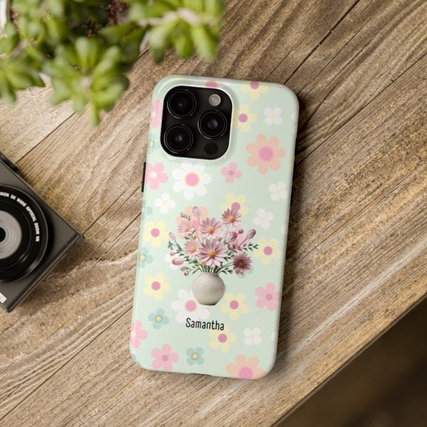 Birth Flower iPhone Cases | Oct Birth Flower: Cosmos | Name Customization
