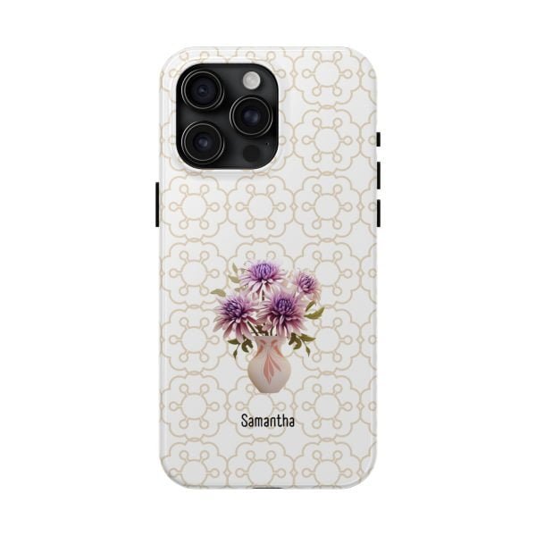 Birth Flower iPhone Cases | Sep Birth Flower: Aster | Name Customization - Image 101