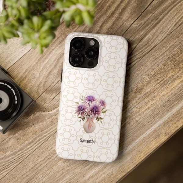 Birth Flower iPhone Cases | Sep Birth Flower: Aster | Name Customization - Image 105