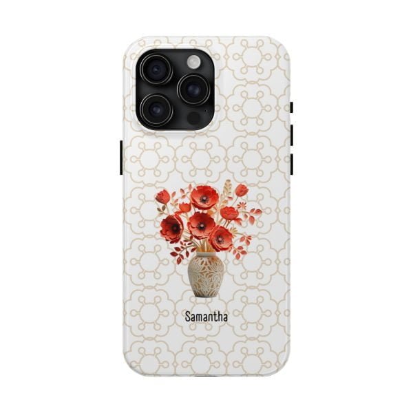 Birth Flower iPhone Cases | Aug Birth Flower: Poppy | Name Customization - Image 101