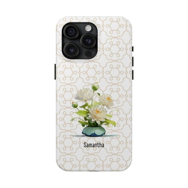 Birth Flower iPhone Cases | July Birth Flower: Water Lily | Name Customization - Image 101