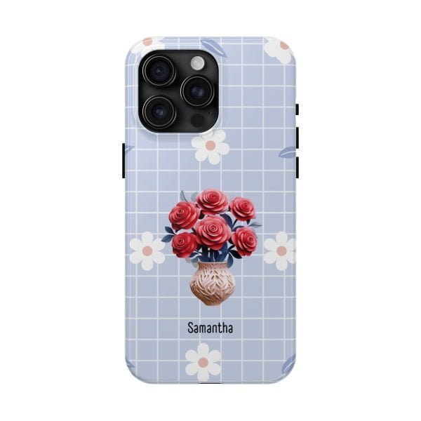 Birth Flower iPhone Cases | June Birth Flower: Rose | Name Customization - Image 2