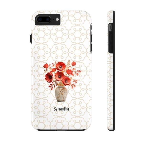 Birth Flower iPhone Cases | Aug Birth Flower: Poppy | Name Customization - Image 3