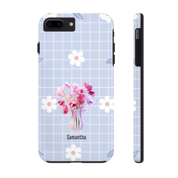 Birth Flower iPhone Cases | April Birth Flower: Sweet Pea | Name Customization - Image 3