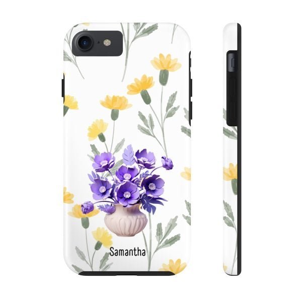 Birth Flower iPhone Cases | February Birth Flower: Violet | Name Customization - Image 4