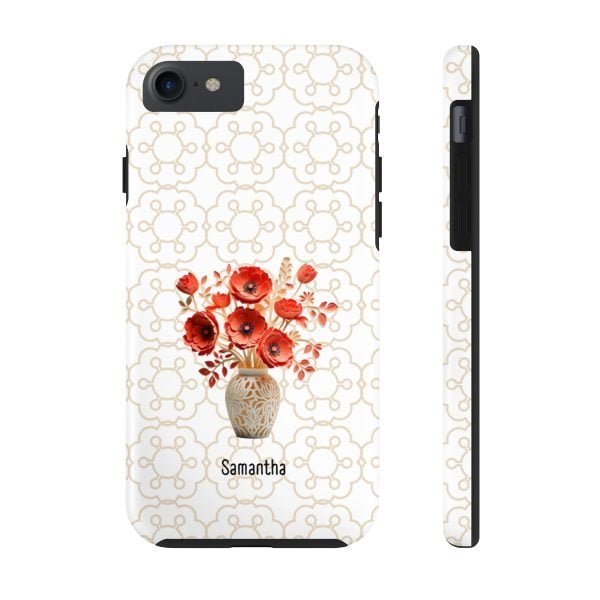 Birth Flower iPhone Cases | Aug Birth Flower: Poppy | Name Customization - Image 4