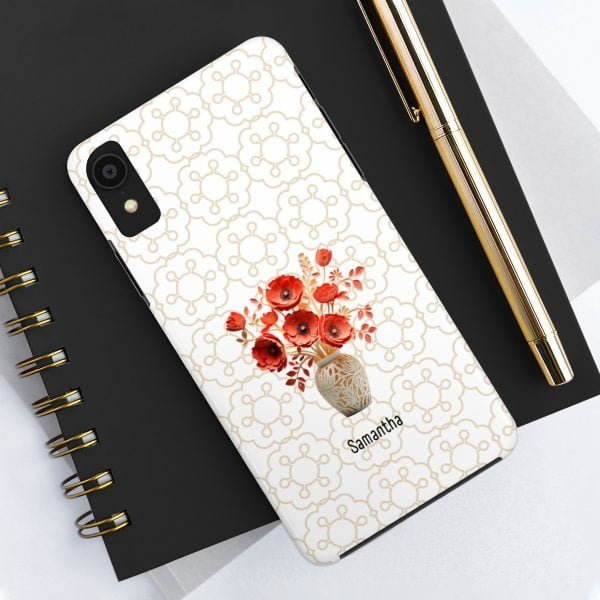 Birth Flower iPhone Cases | Aug Birth Flower: Poppy | Name Customization - Image 9