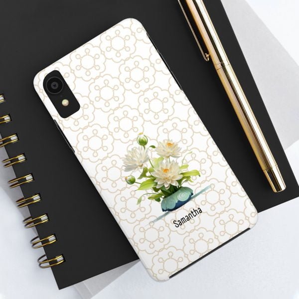 Birth Flower iPhone Cases | July Birth Flower: Water Lily | Name Customization - Image 12