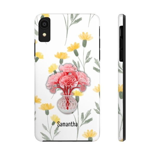 Birth Flower iPhone Cases | January Birth Flower: Carnation | Name Customization - Image 8