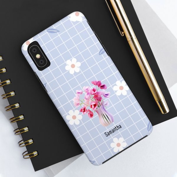 Birth Flower iPhone Cases | April Birth Flower: Sweet Pea | Name Customization - Image 11