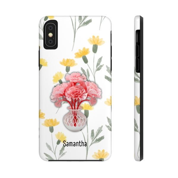 Birth Flower iPhone Cases | January Birth Flower: Carnation | Name Customization - Image 10