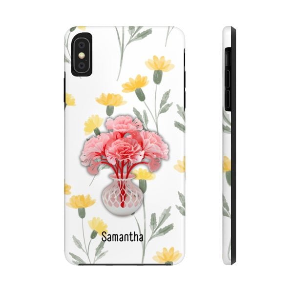Birth Flower iPhone Cases | January Birth Flower: Carnation | Name Customization - Image 12