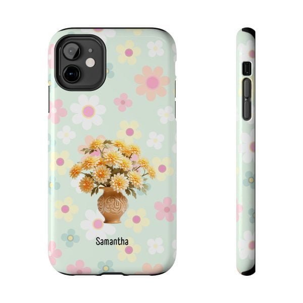 Birth Flower iPhone Cases | Nov Birth Flower: Chrysanthemum | Name Customization - Image 18