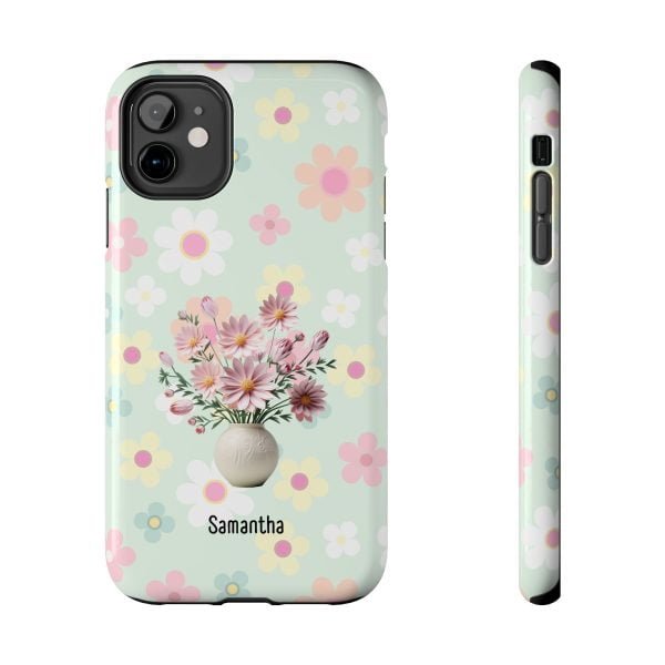 Birth Flower iPhone Cases | Oct Birth Flower: Cosmos | Name Customization - Image 17