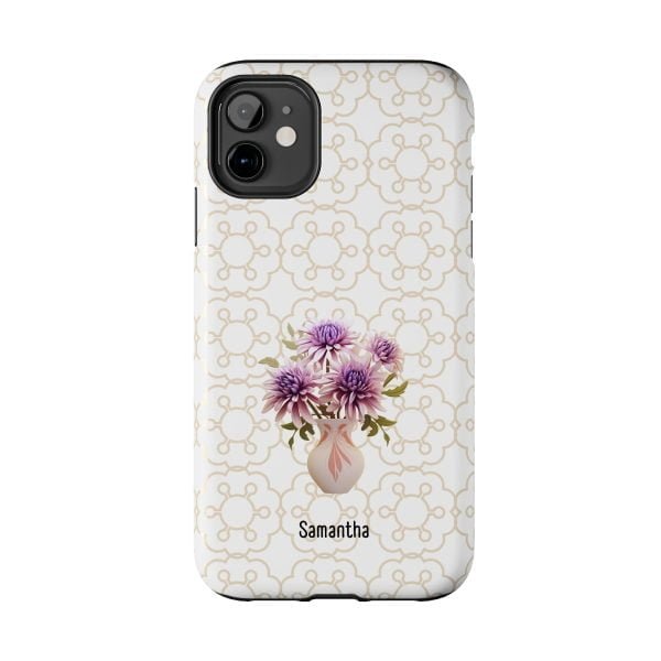 Birth Flower iPhone Cases | Sep Birth Flower: Aster | Name Customization - Image 19