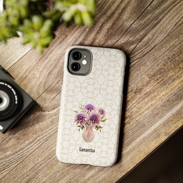 Birth Flower iPhone Cases | Sep Birth Flower: Aster | Name Customization - Image 23