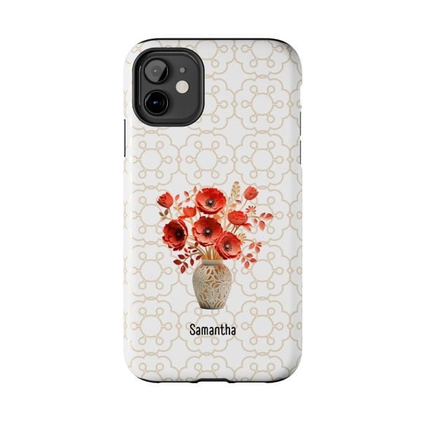 Birth Flower iPhone Cases | Aug Birth Flower: Poppy | Name Customization - Image 13