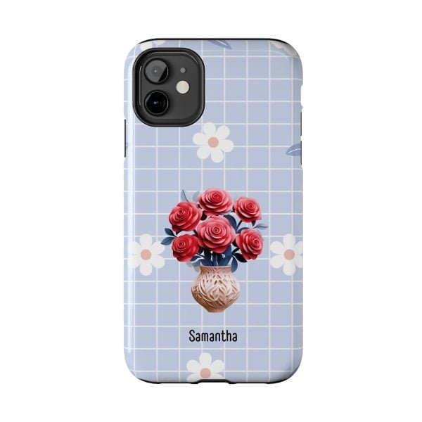 Birth Flower iPhone Cases | June Birth Flower: Rose | Name Customization - Image 18