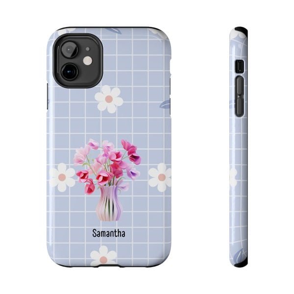 Birth Flower iPhone Cases | April Birth Flower: Sweet Pea | Name Customization - Image 12