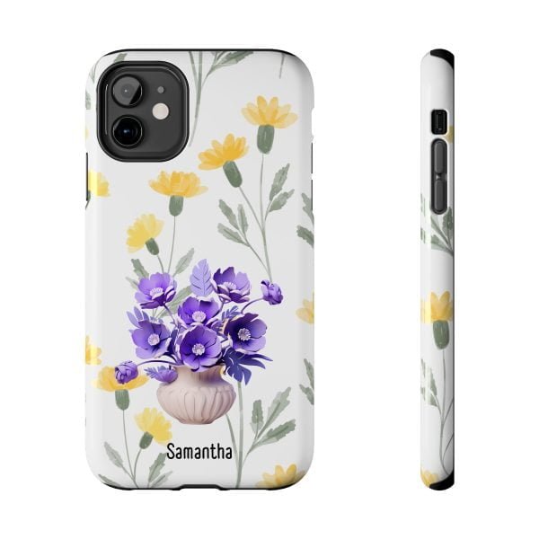 Birth Flower iPhone Cases | February Birth Flower: Violet | Name Customization - Image 14