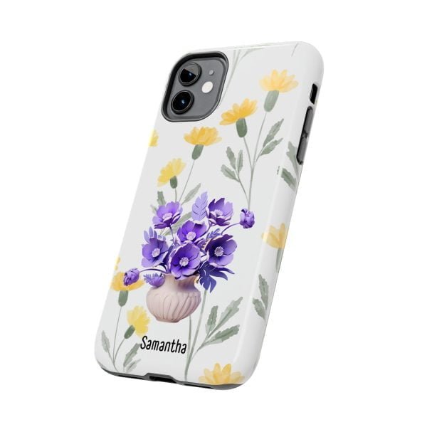 Birth Flower iPhone Cases | February Birth Flower: Violet | Name Customization - Image 16